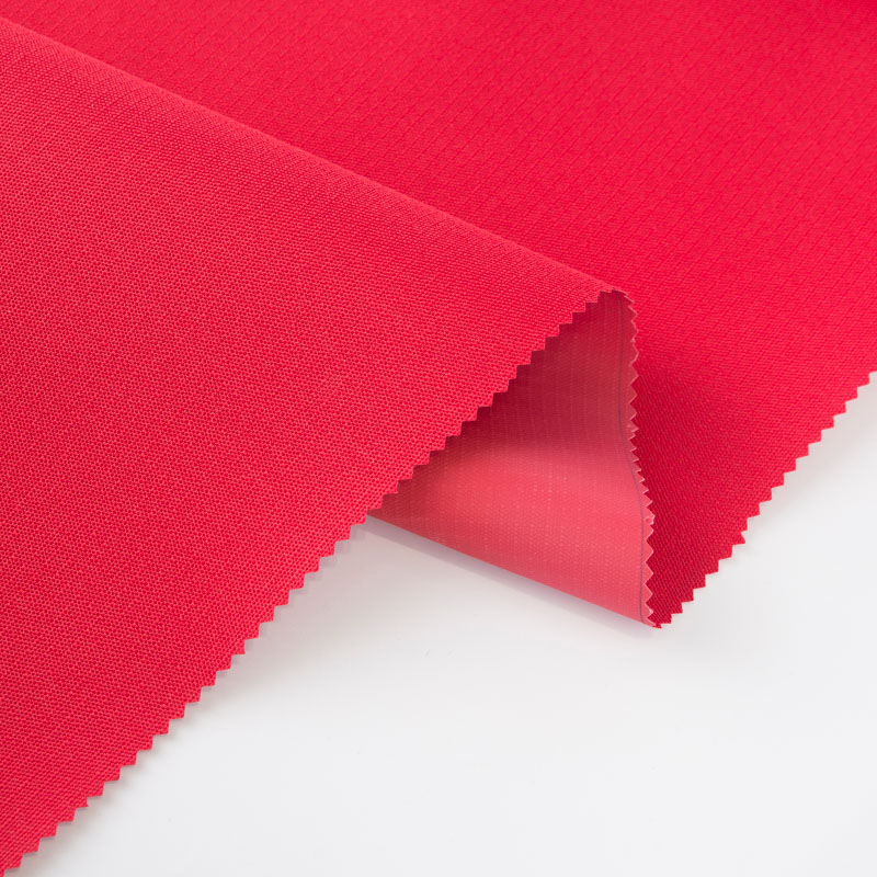 Three-compartment Red Oxford Cloth Covered PVC Luggage Fabric